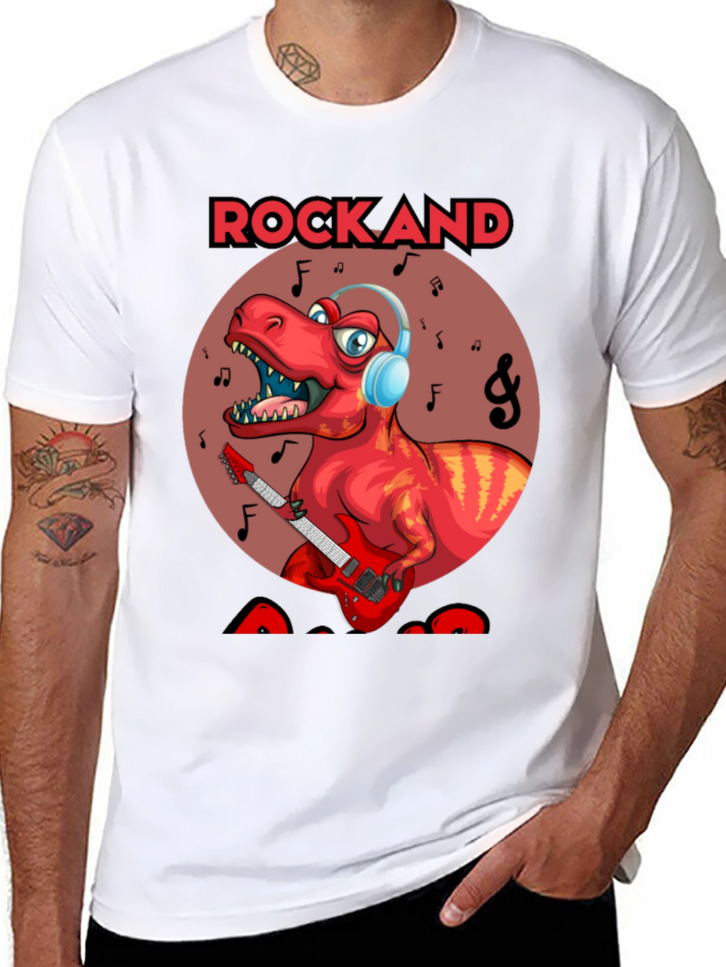 Rockand T-Rex Graphic Tee - Dinosaur Rocker