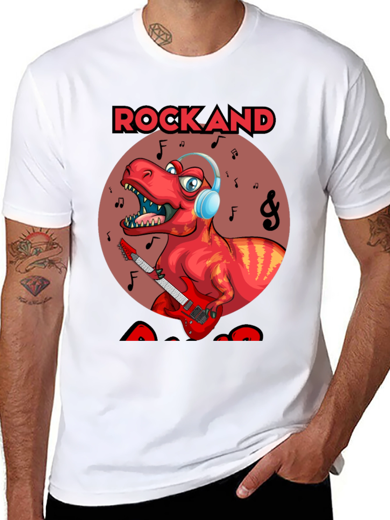 Rockand T-Rex Graphic Tee - Dinosaur Rocker