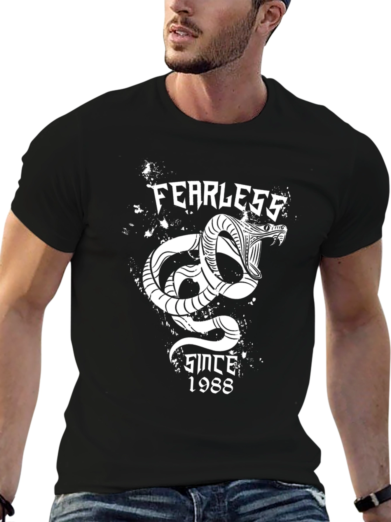 Fearless Since 1988 Snake Graphic Tee - Black