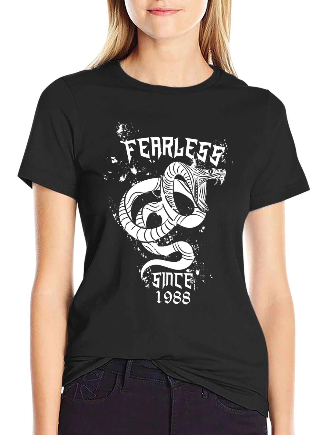 Fearless Since 1988 Snake Graphic Tee - Black