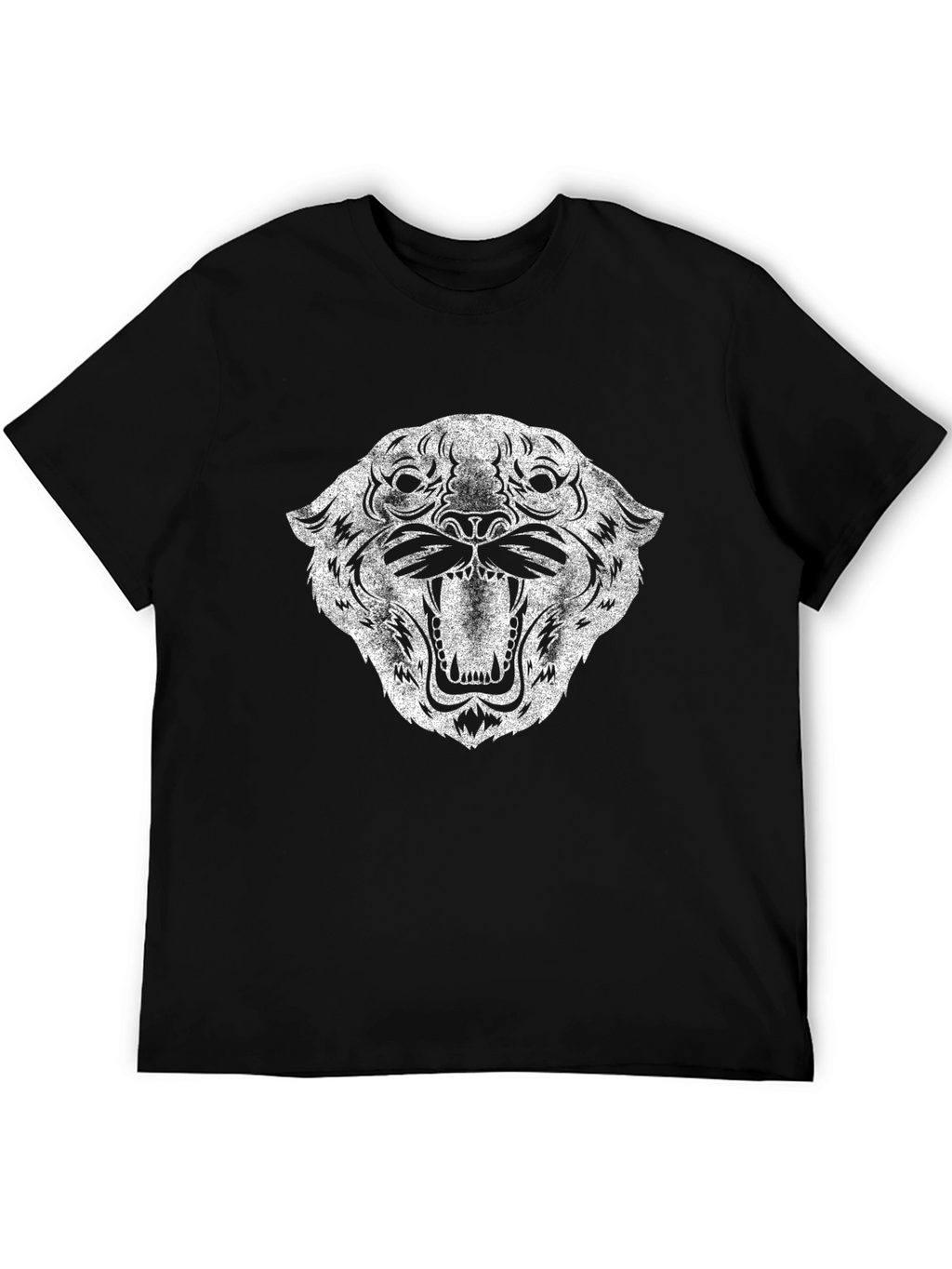 Gritty Tiger Graphic Tee - Black Cotton T-Shirt