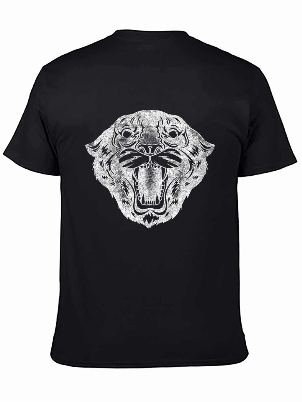 Gritty Tiger Graphic Tee - Black Cotton T-Shirt