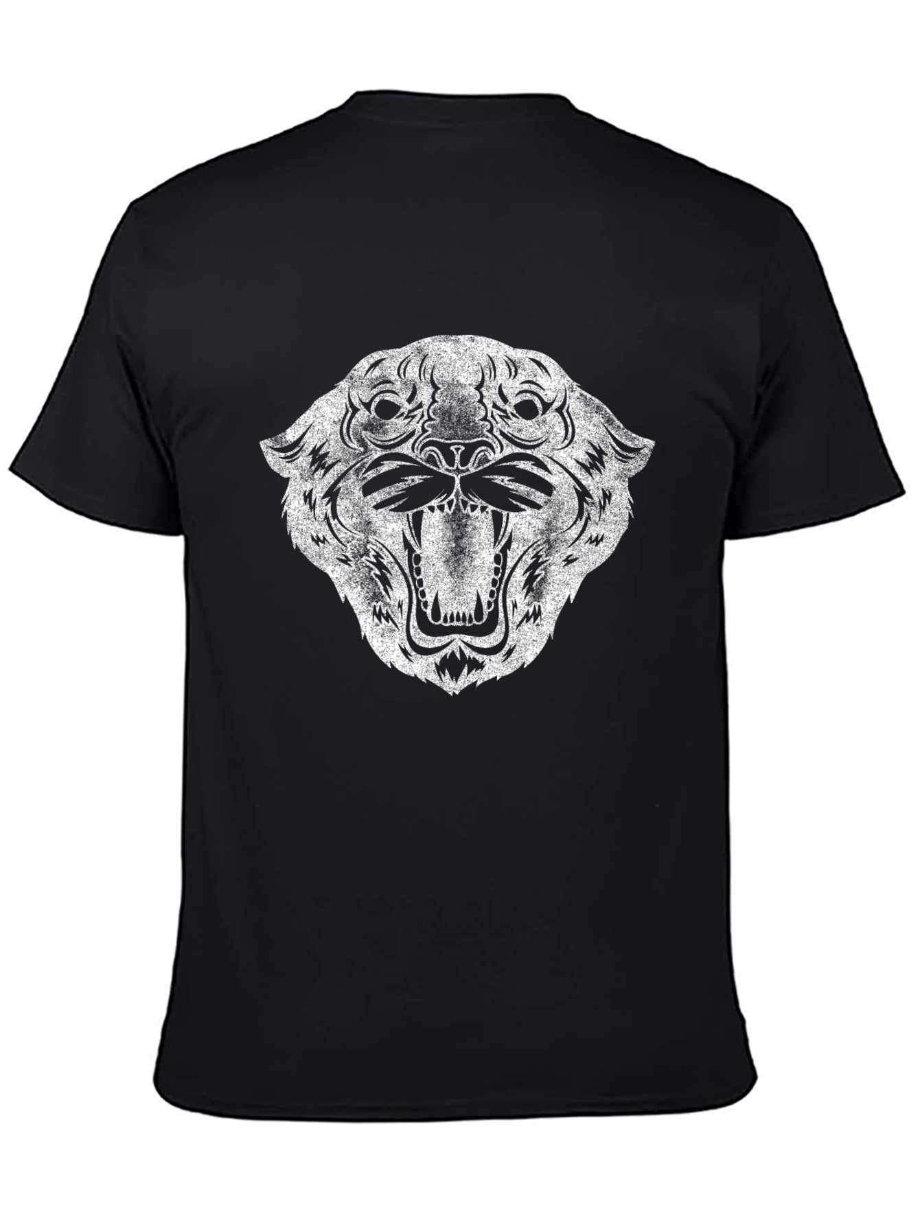 Gritty Tiger Graphic Tee - Black Cotton T-Shirt