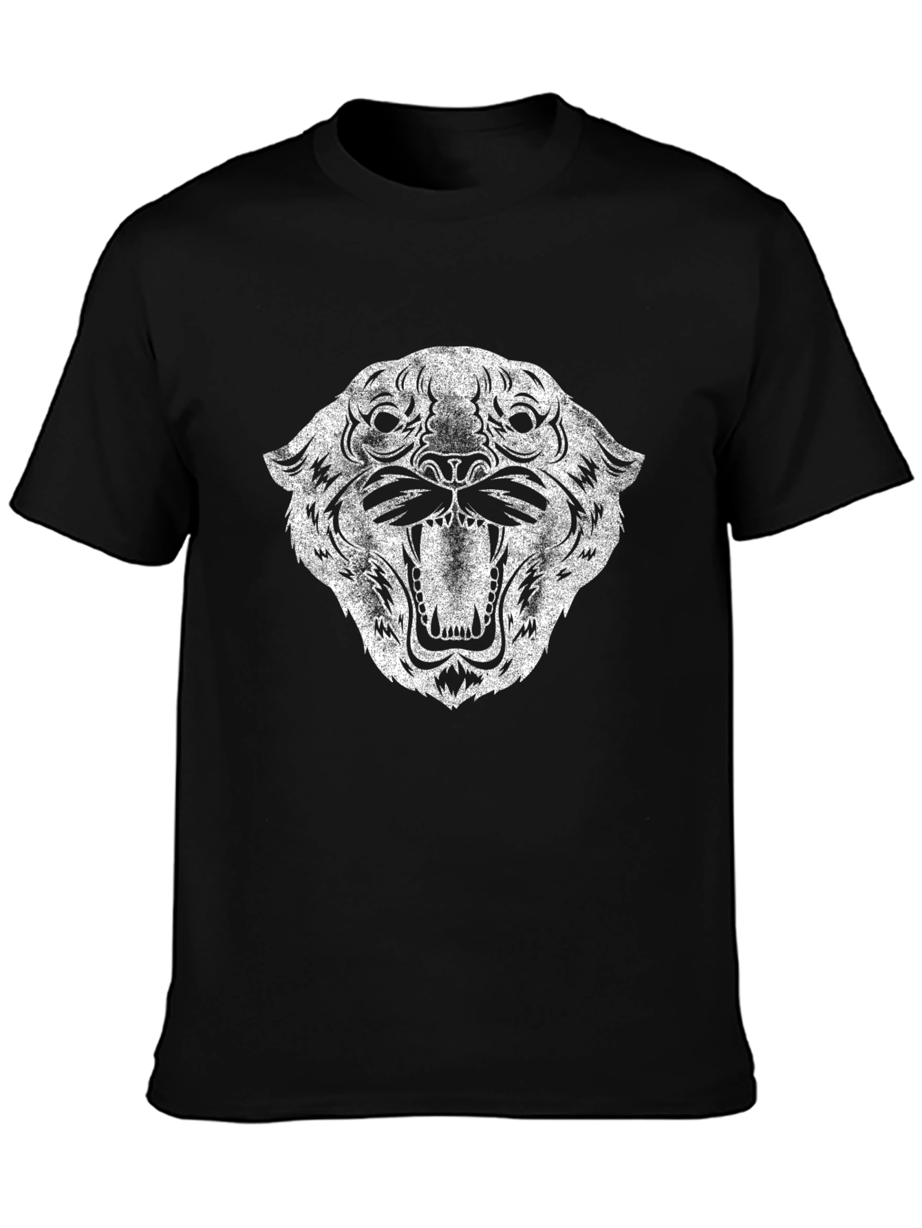 Gritty Tiger Graphic Tee - Black Cotton T-Shirt