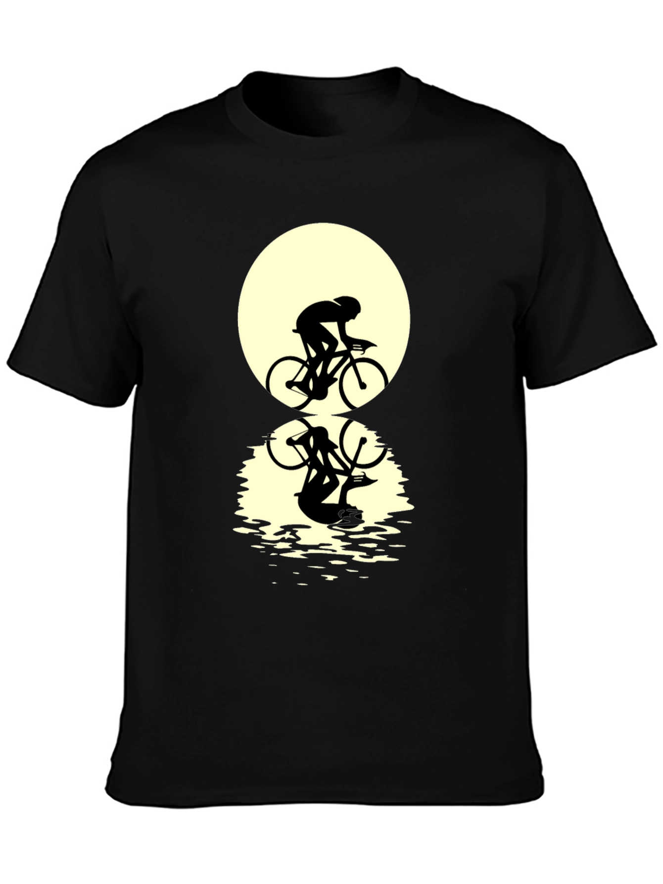 Cyclist Silhouette Graphic Tee - Black
