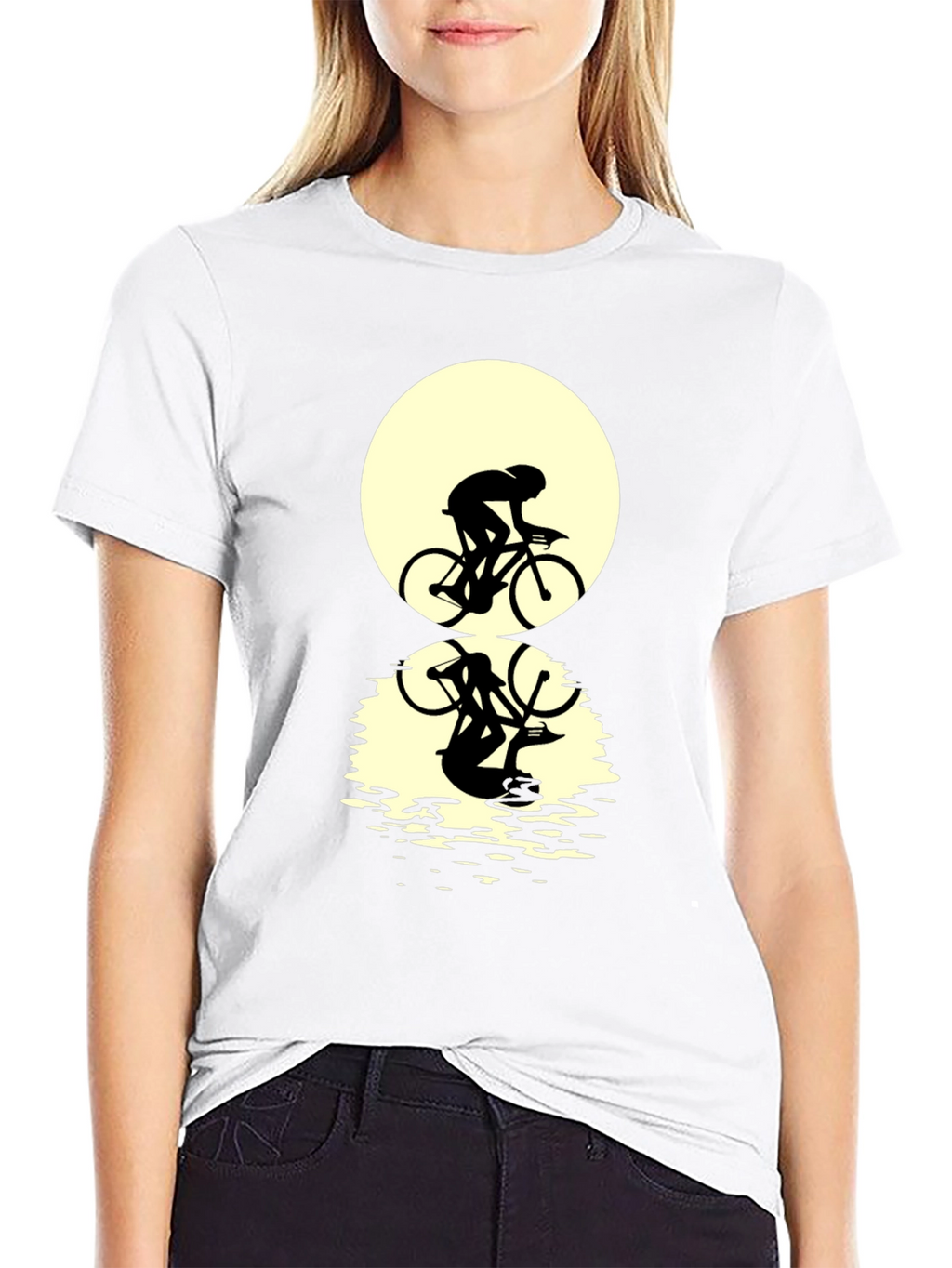 Cyclist Silhouette Graphic Tee - Black