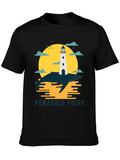 Pemaquid Point Lighthouse Whale Graphic T-Shirt