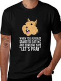 Funny Lets Pray Eating Graphic T-Shirt