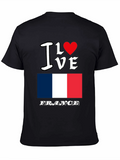 I Love France Graphic T-Shirt - Black