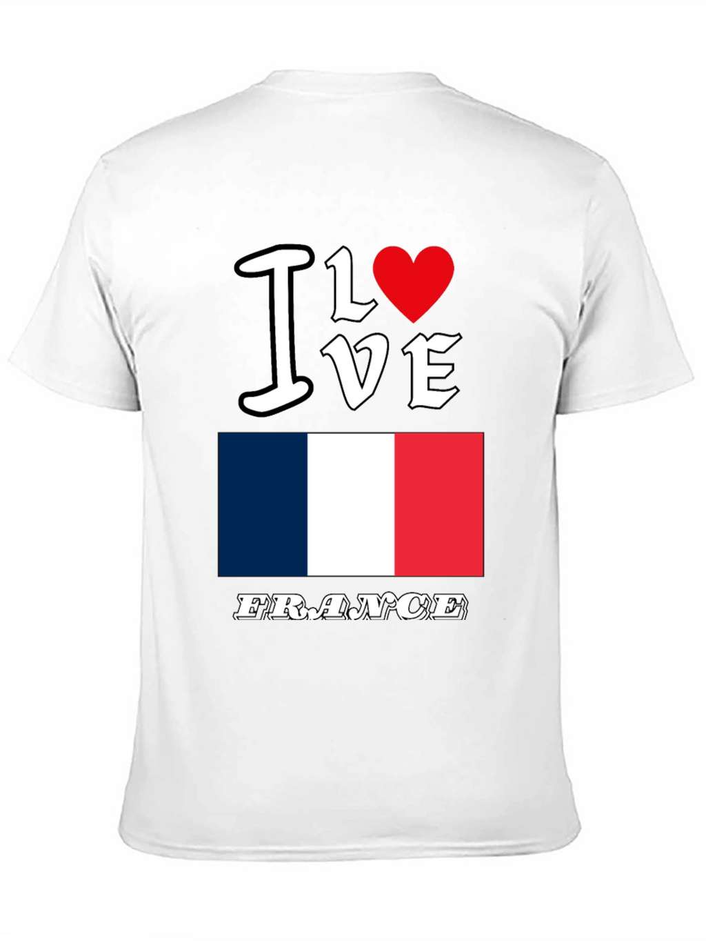 I Love France Graphic T-Shirt - Black