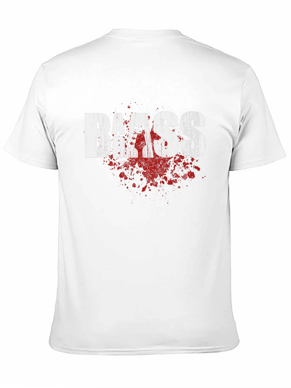 Bass Guitar Blood Splatter Graphic T-Shirt