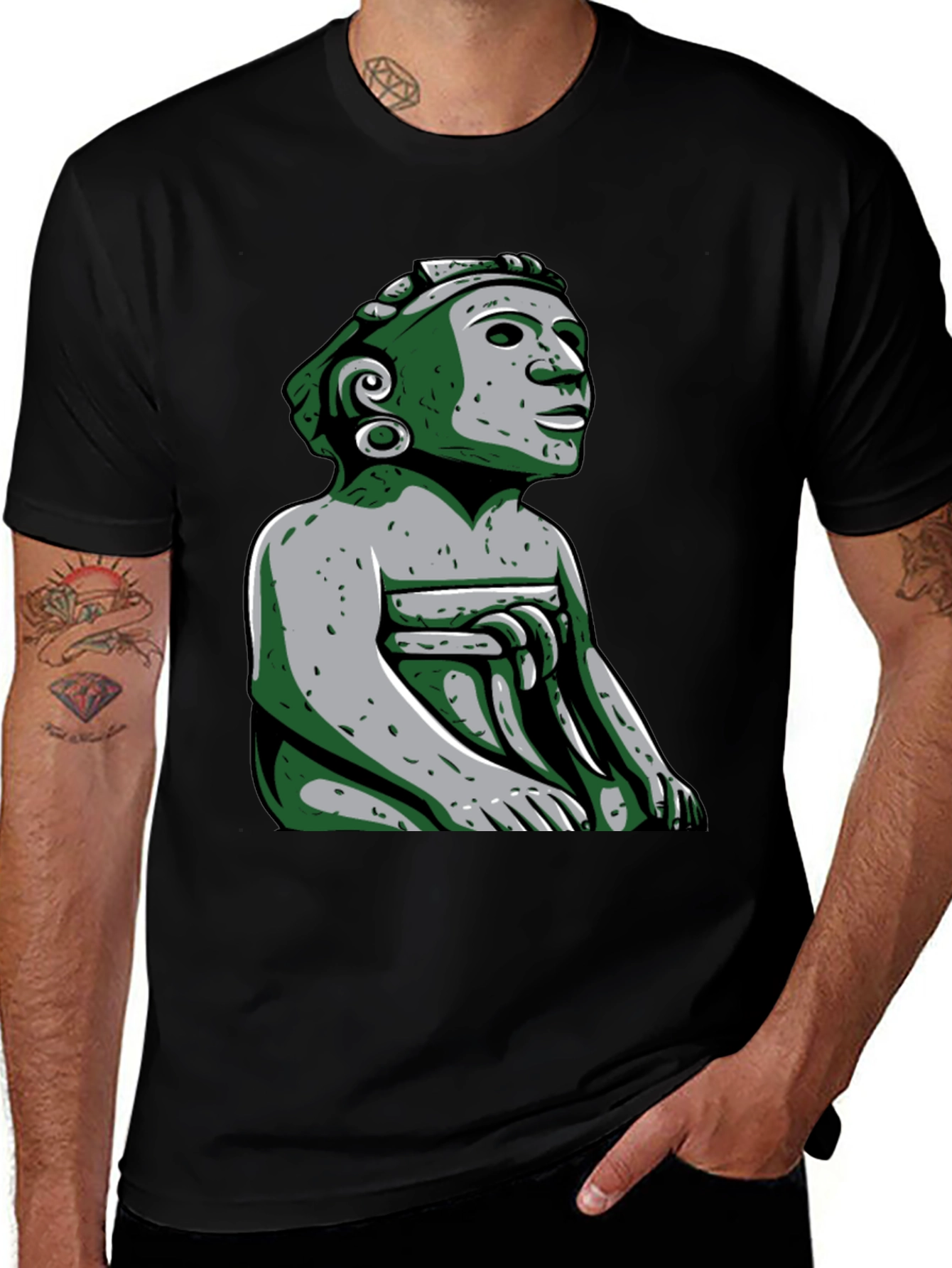 Aztec Warrior Graphic Tee - Unique Design T-Shirt