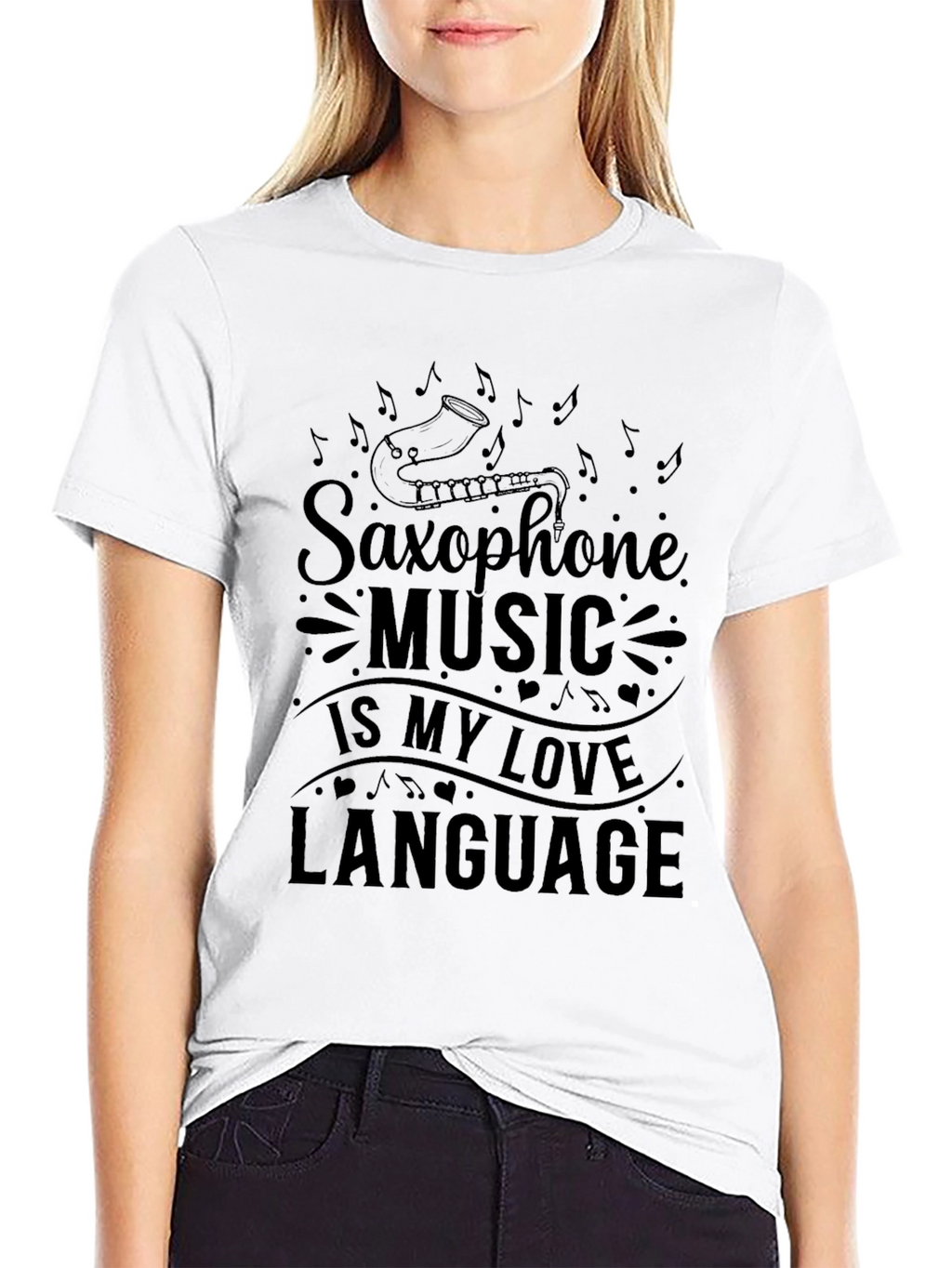 Saxophone Music is My Love Language Graphic T-Shirt