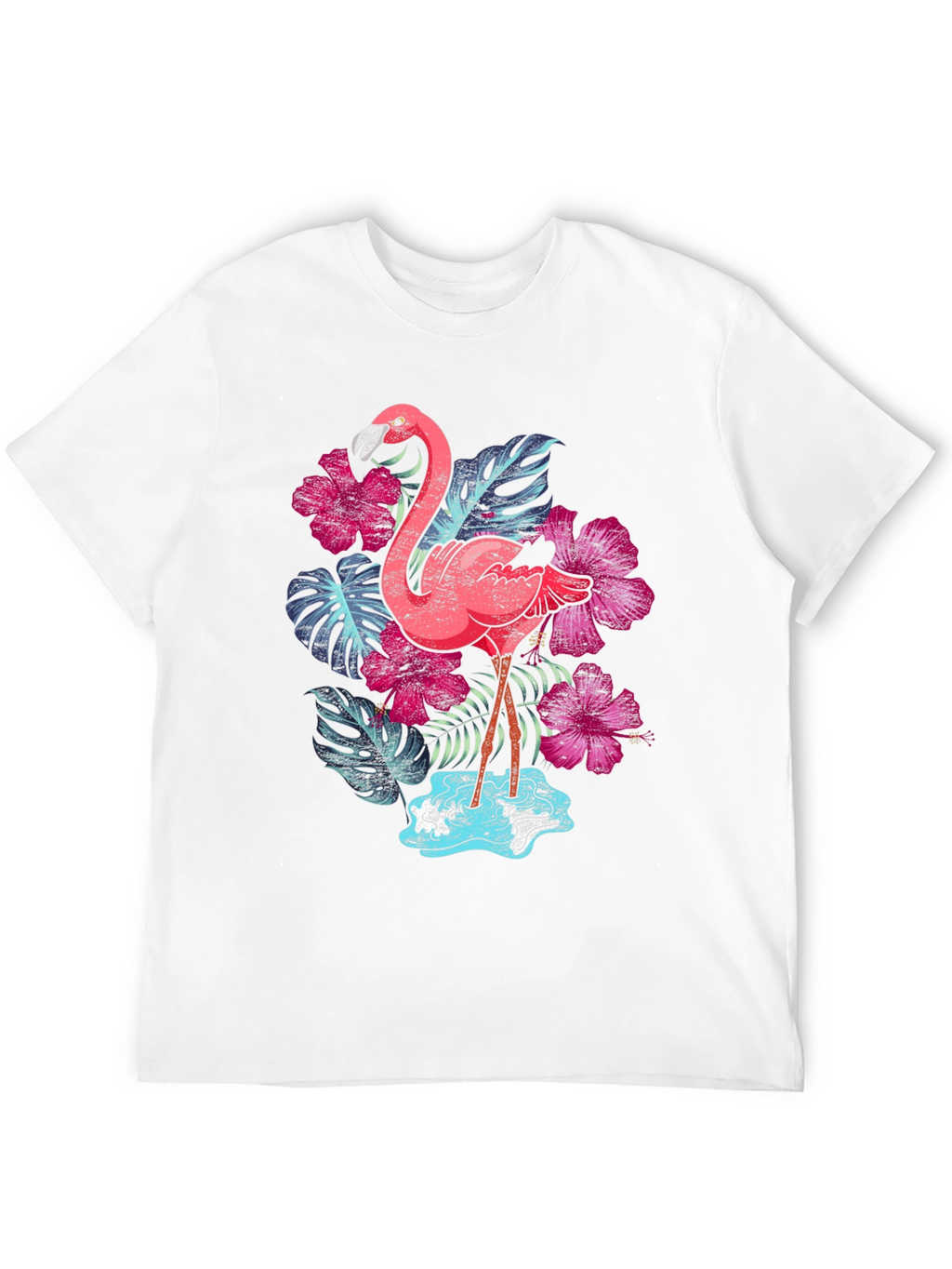 Tropical Flamingo Graphic Print Tee