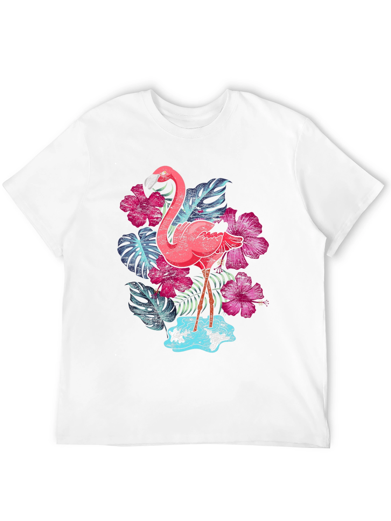 Tropical Flamingo Graphic Print Tee