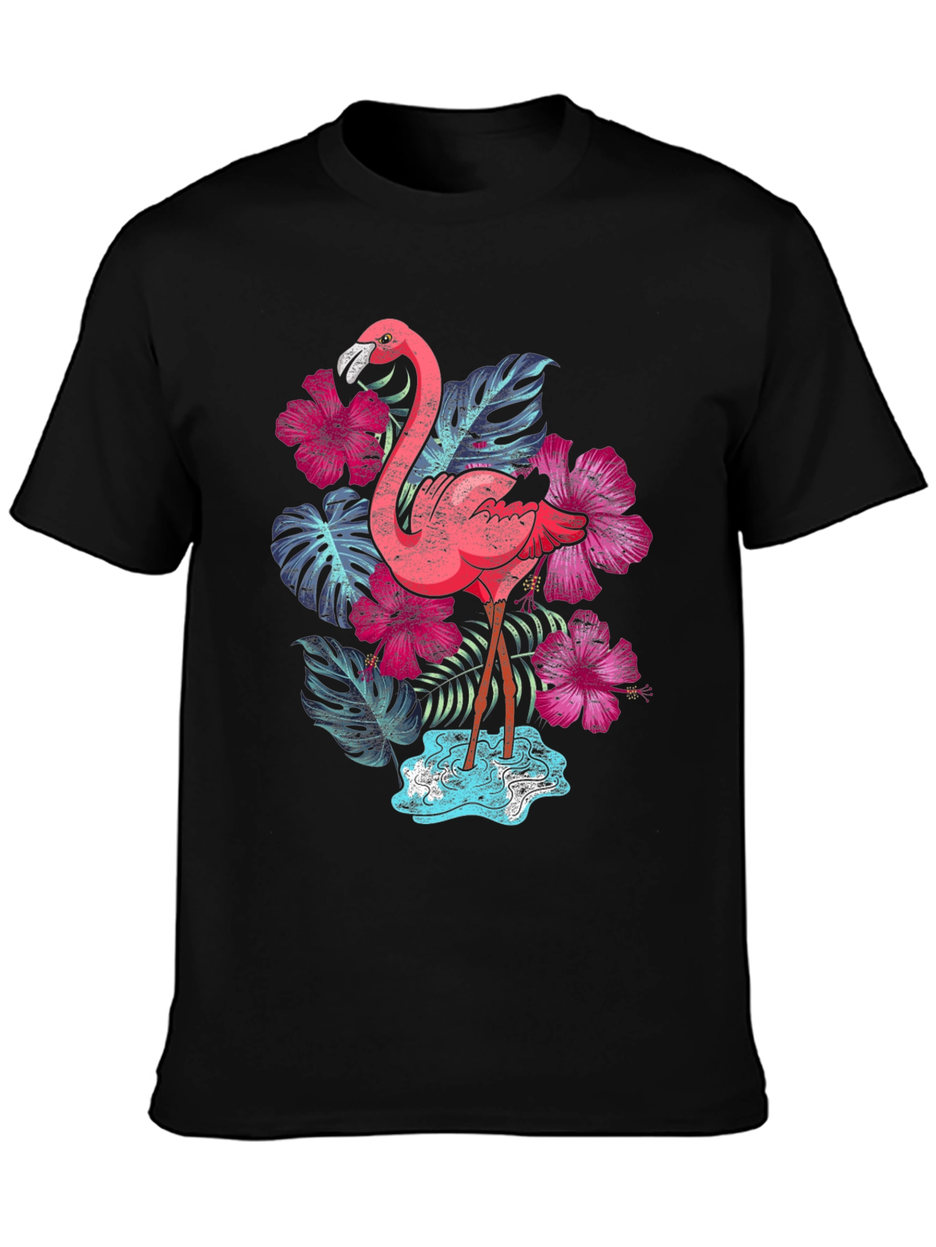 Tropical Flamingo Graphic Print Tee