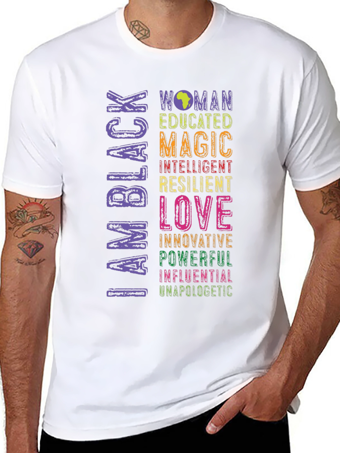 I Am Black Woman T-Shirt - Educated Magic Love