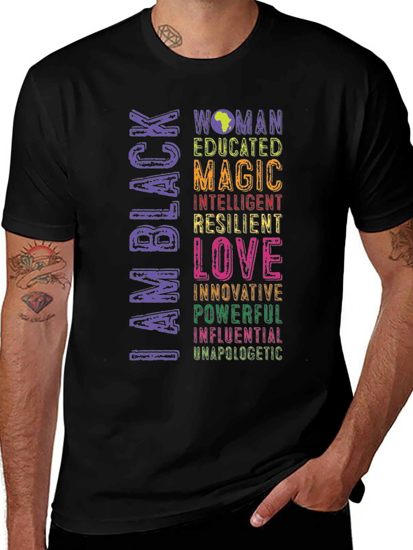 I Am Black Woman T-Shirt - Educated Magic Love