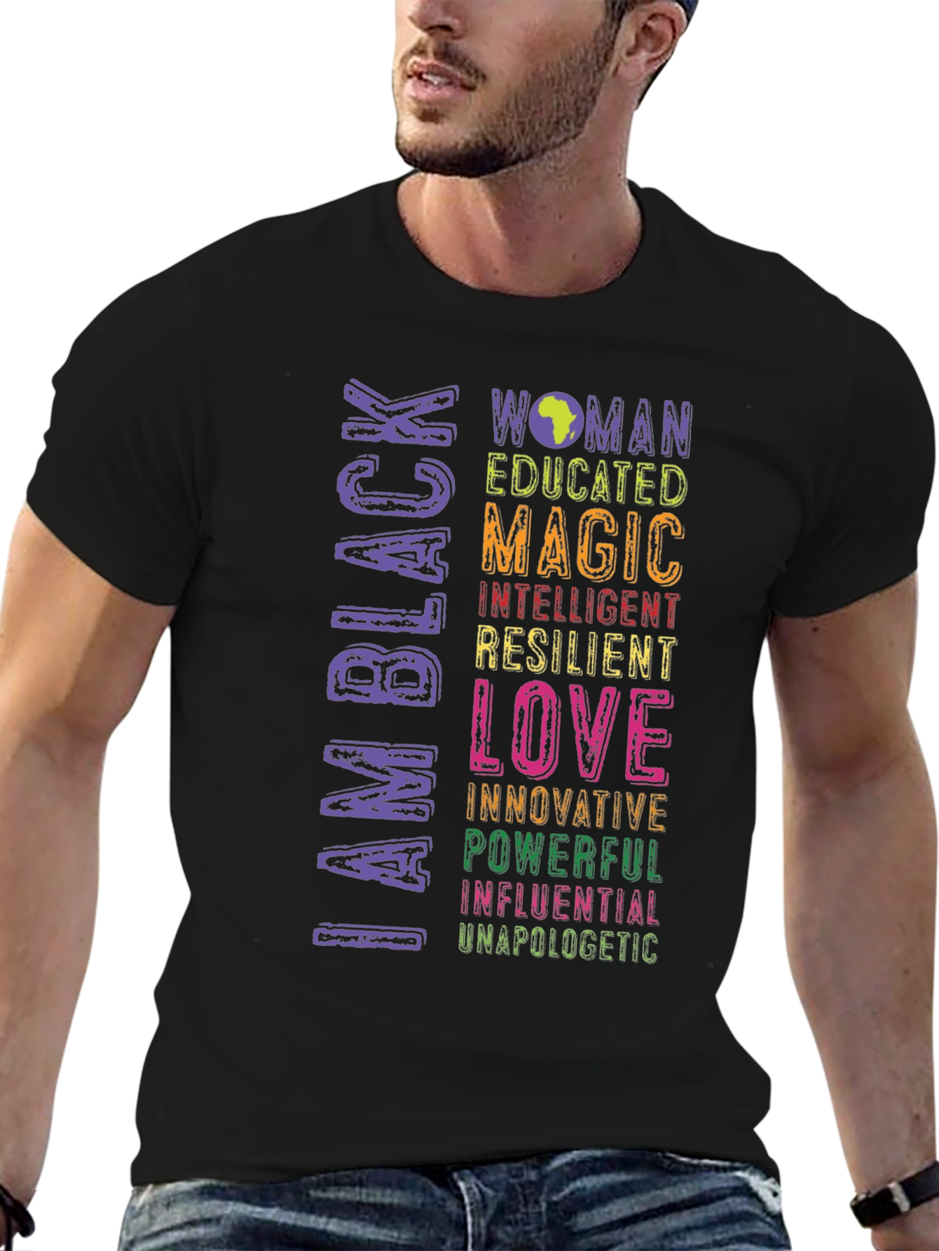 I Am Black Woman T-Shirt - Educated Magic Love