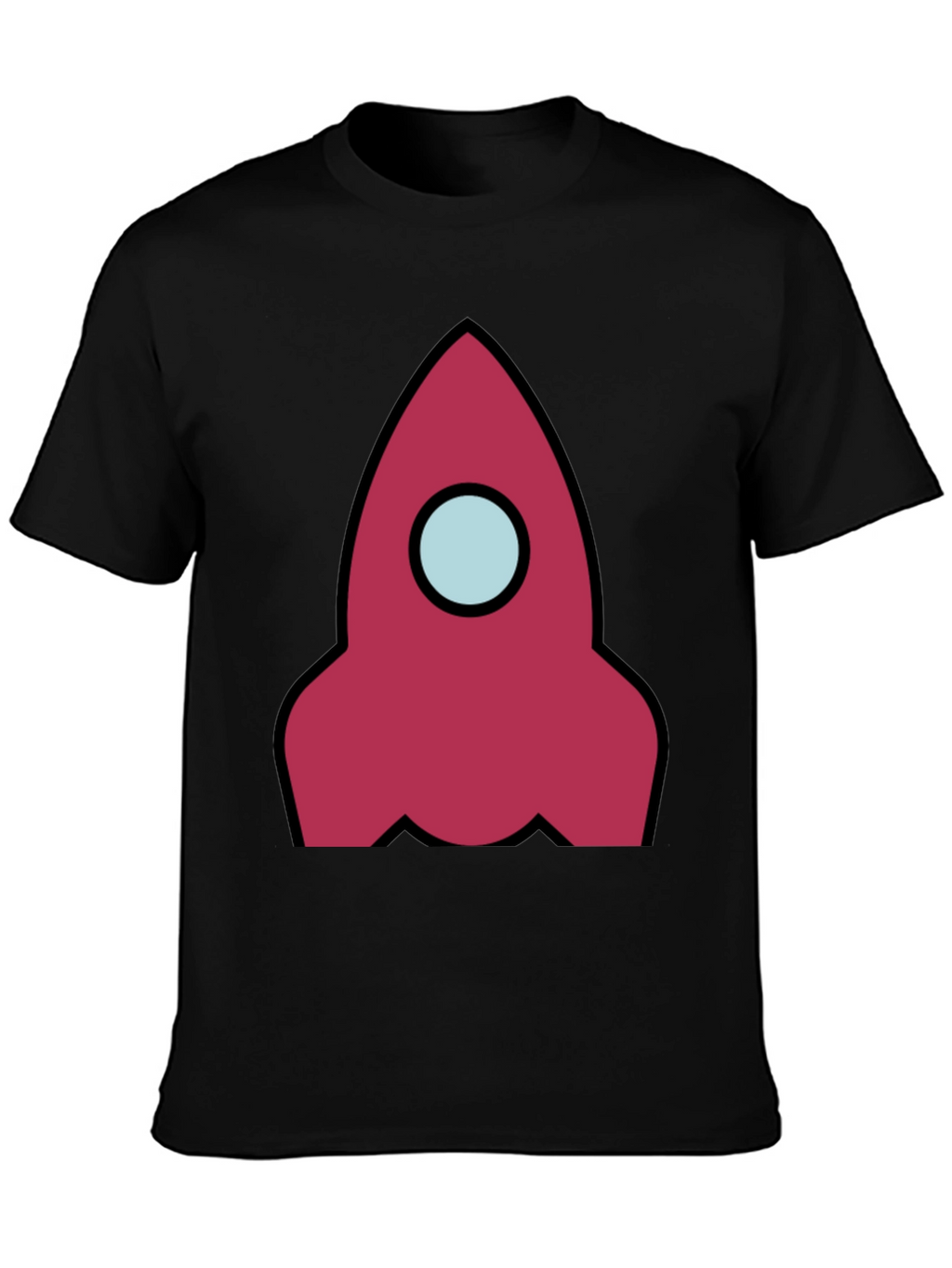 Rocket Graphic Black T-Shirt - Space Adventure