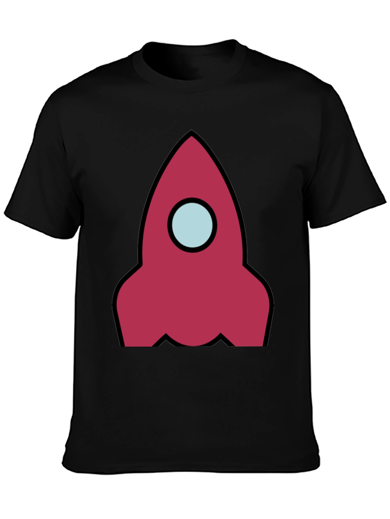 Rocket Graphic Black T-Shirt - Space Adventure