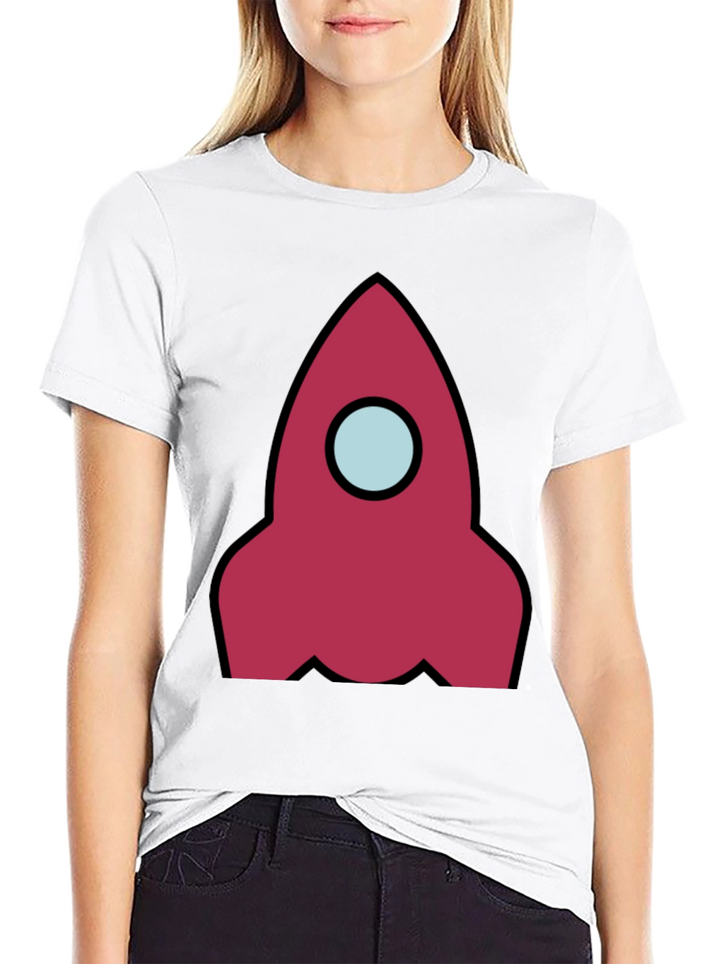 Rocket Graphic Black T-Shirt - Space Adventure