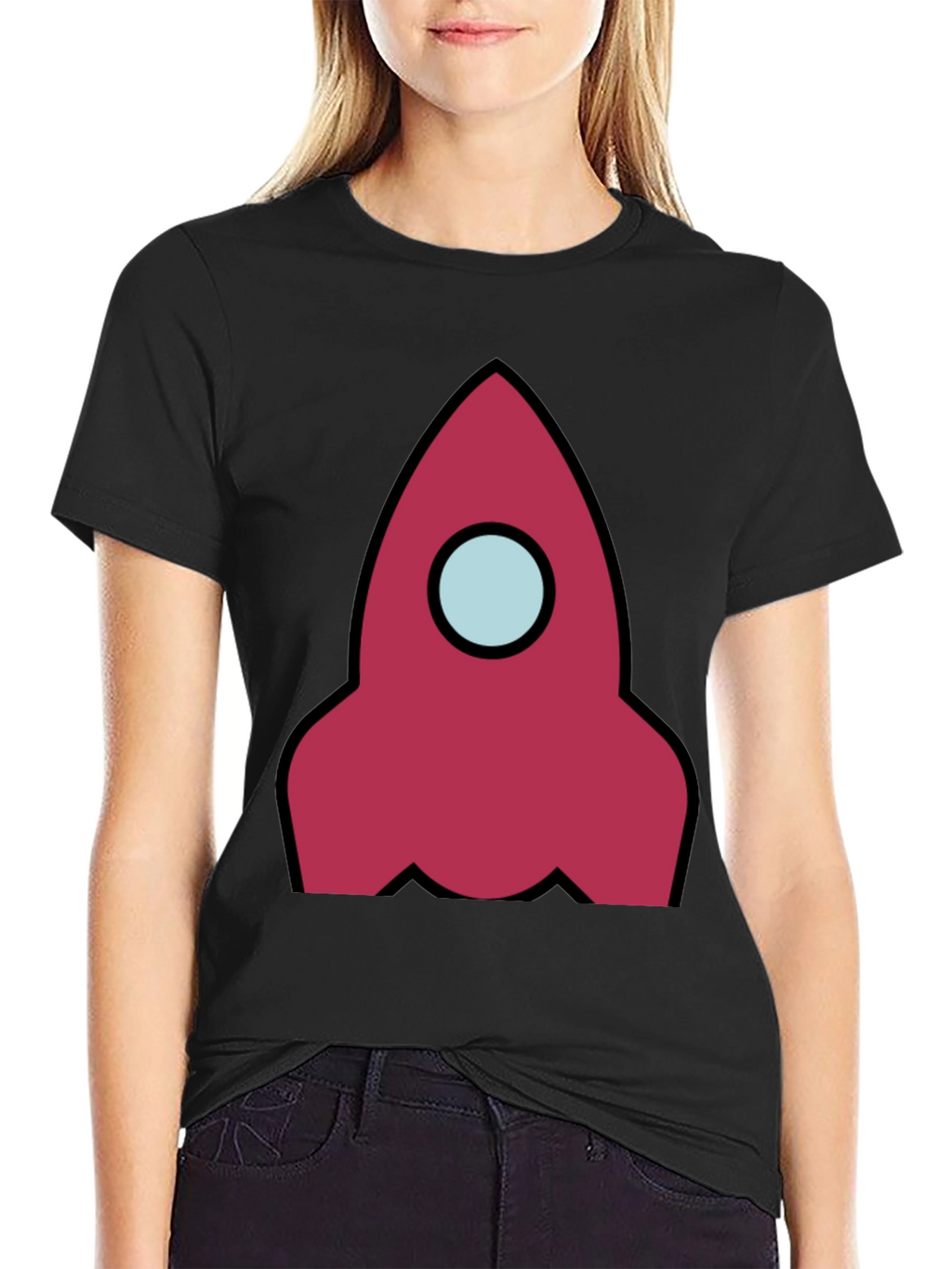 Rocket Graphic Black T-Shirt - Space Adventure