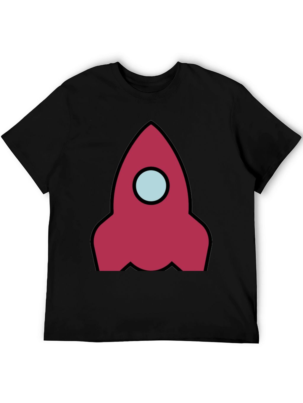 Rocket Graphic Black T-Shirt - Space Adventure
