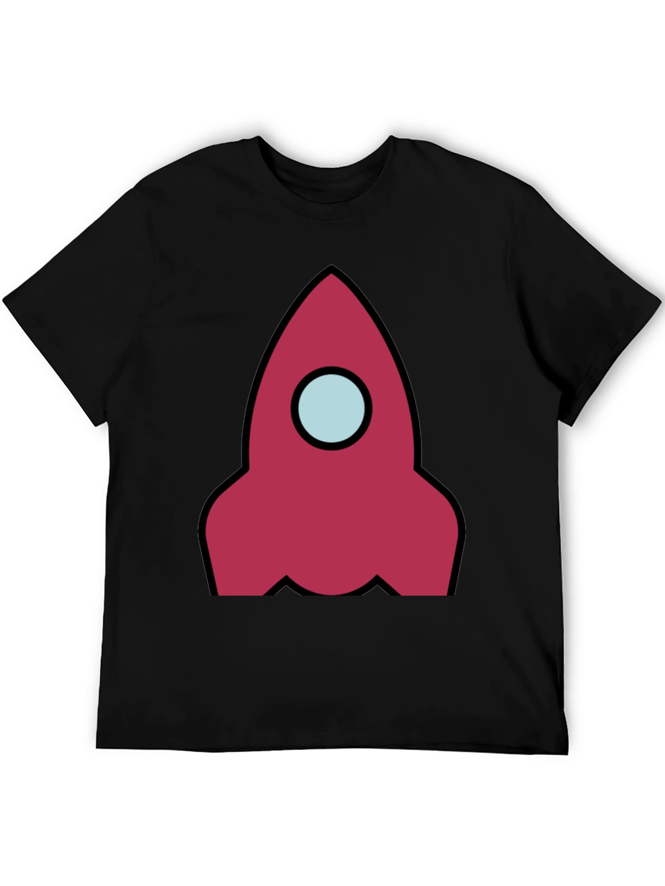 Rocket Graphic Black T-Shirt - Space Adventure