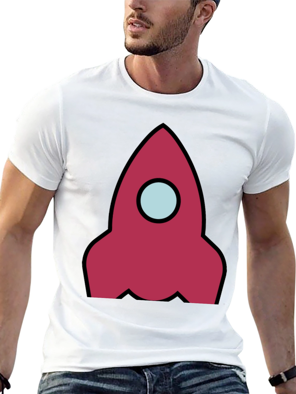 Rocket Graphic Black T-Shirt - Space Adventure