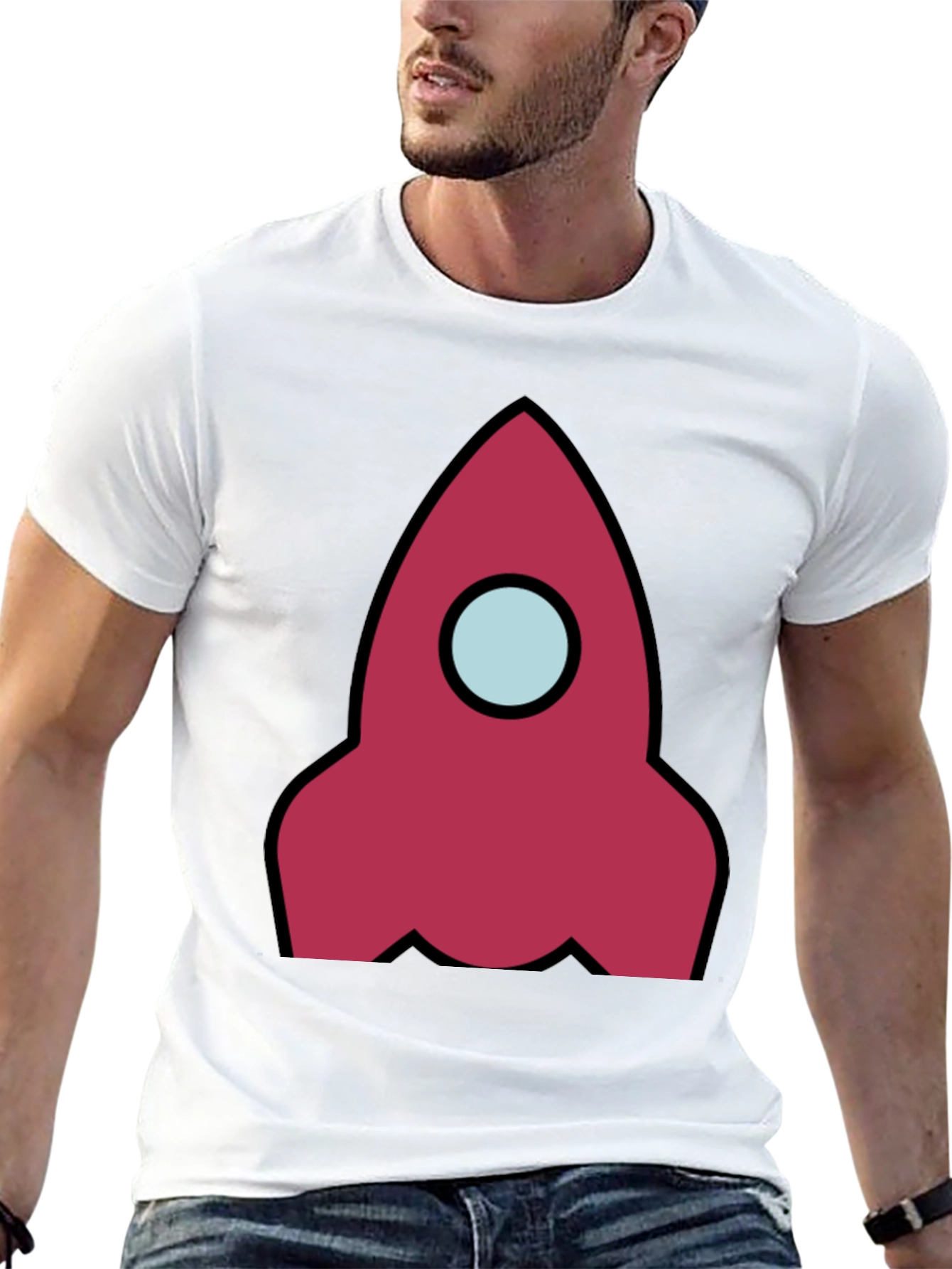Rocket Graphic Black T-Shirt - Space Adventure