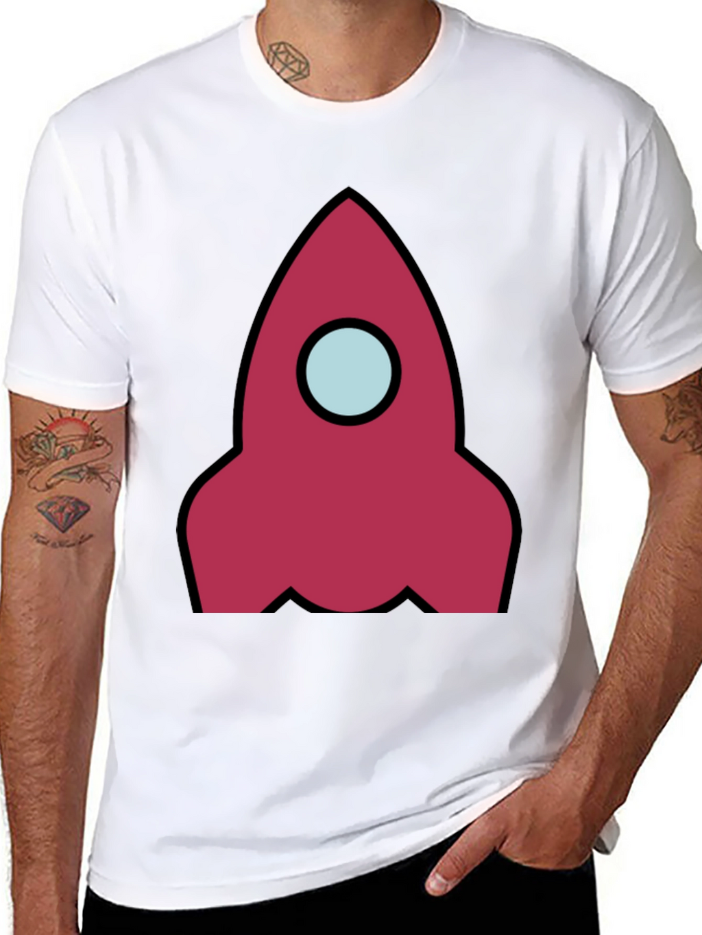 Rocket Graphic Black T-Shirt - Space Adventure