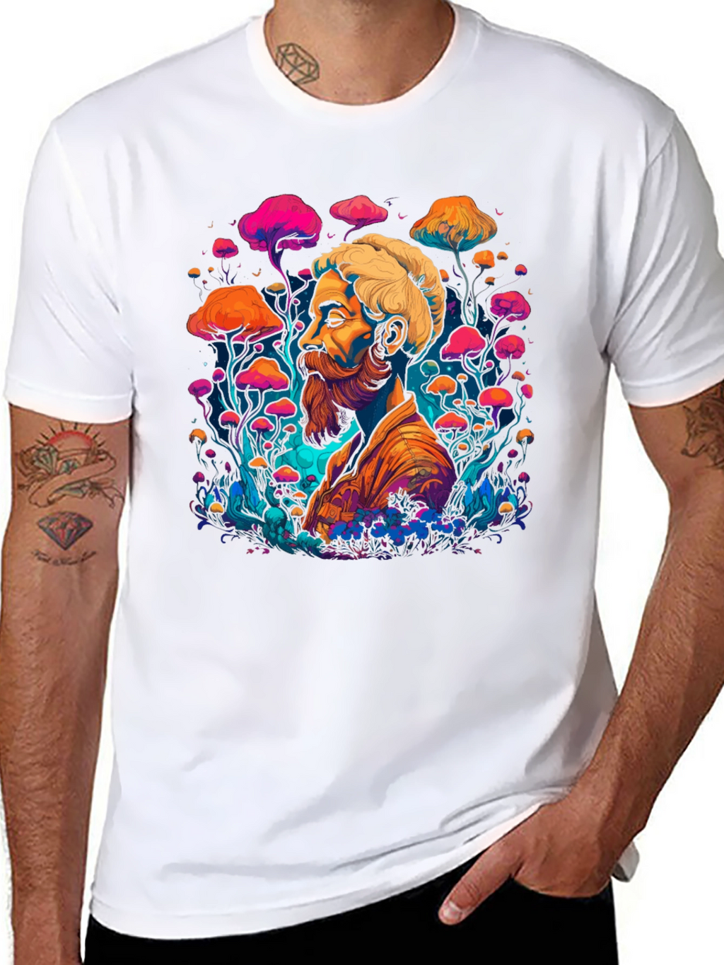 Psychedelic Shroom Guy Graphic T-Shirt