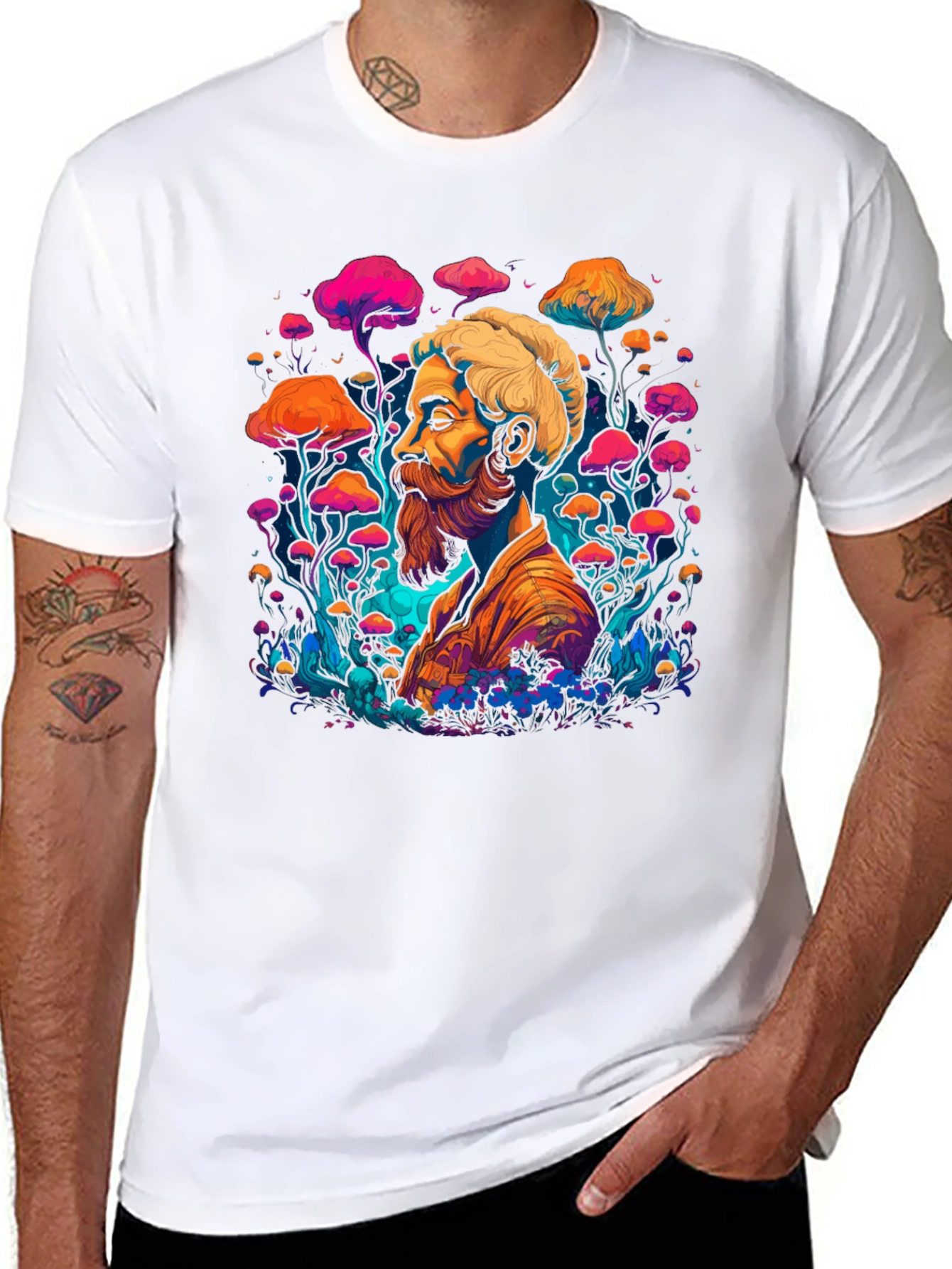 Psychedelic Shroom Guy Graphic T-Shirt