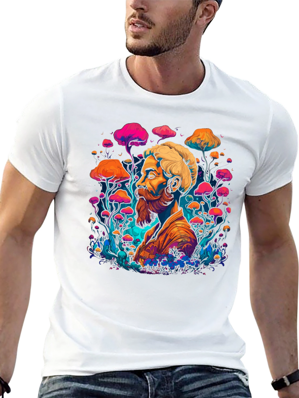 Psychedelic Shroom Guy Graphic T-Shirt