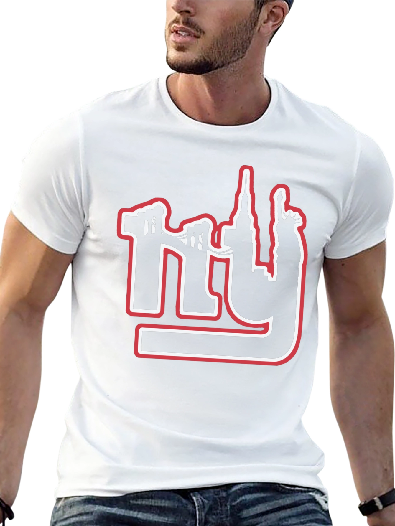 NY Skyline Graphic Print Black T-Shirt