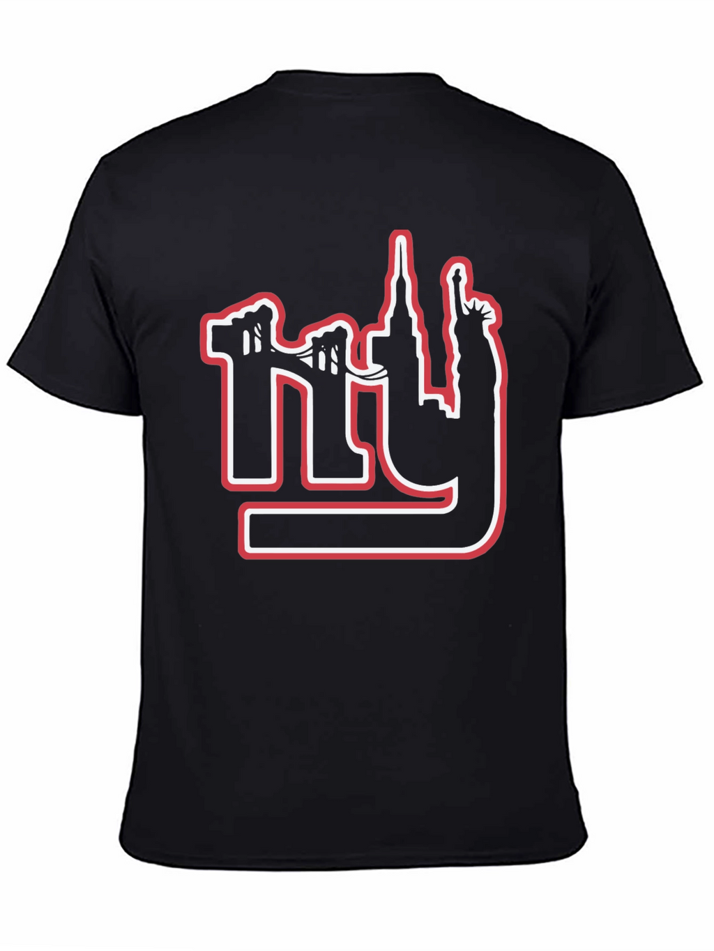 NY Skyline Graphic Print Black T-Shirt