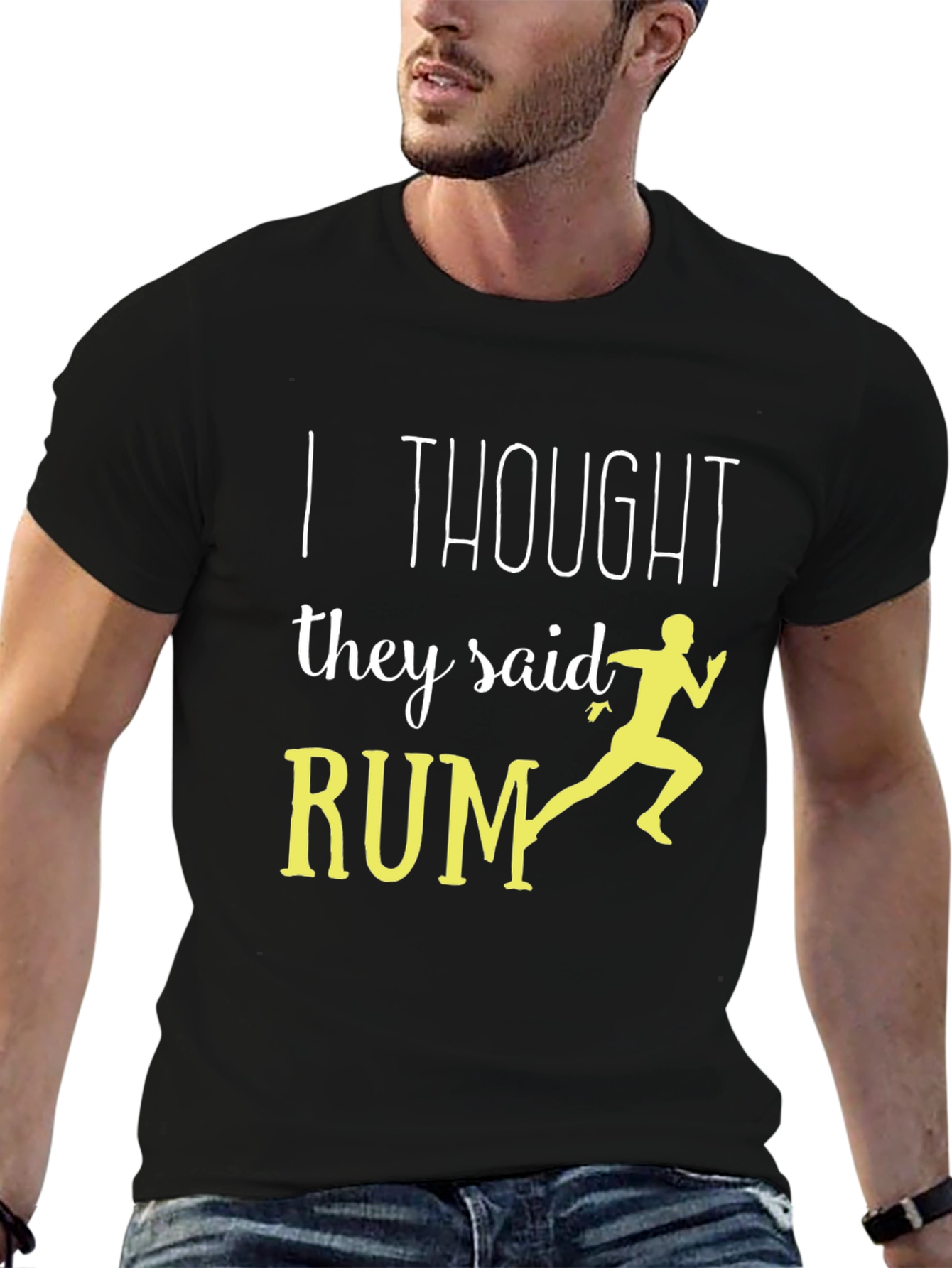 Funny Running T-Shirt - I Thought They Said Rum