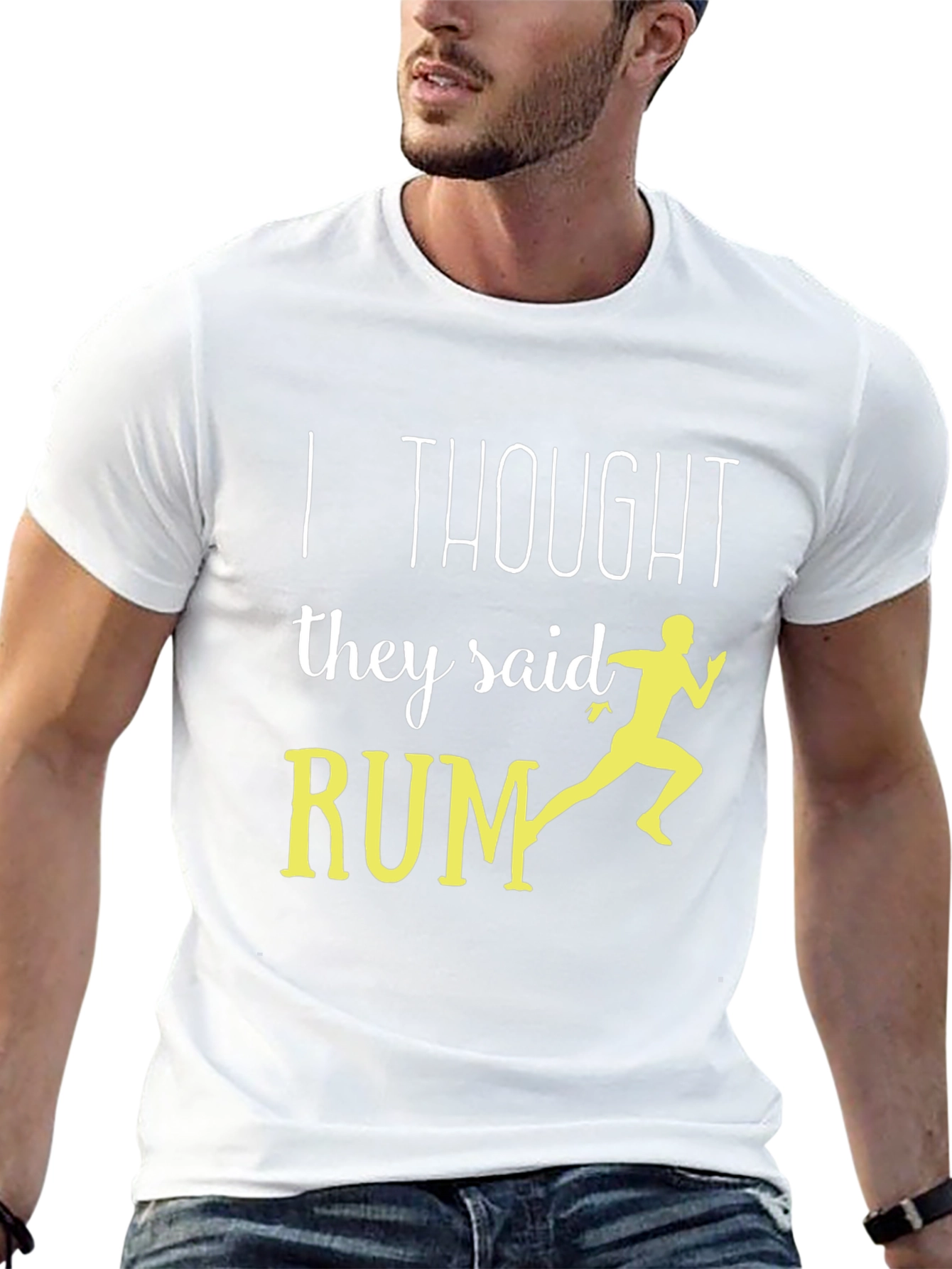 Funny Running T-Shirt - I Thought They Said Rum