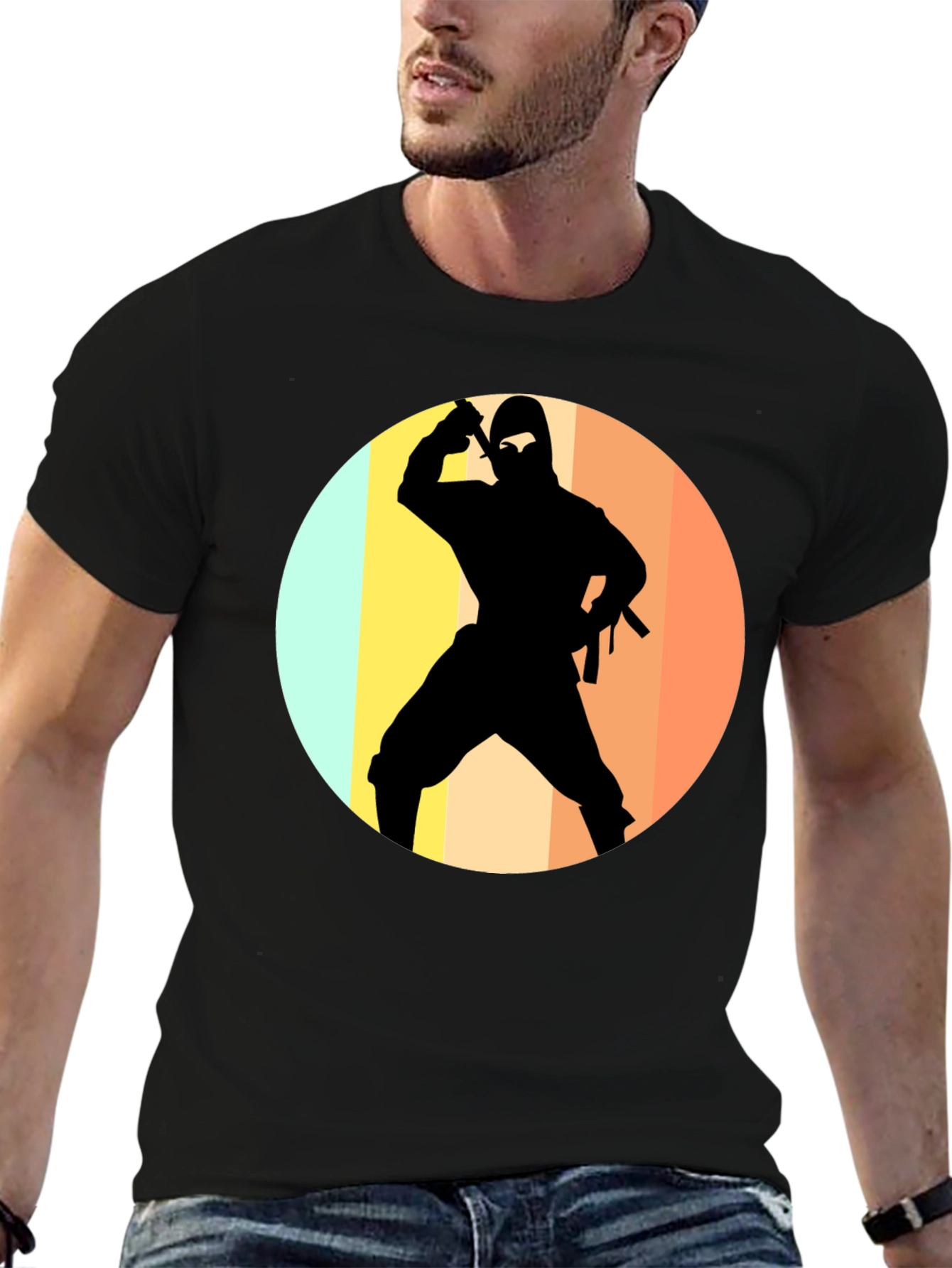 Ninja Silhouette Retro T-Shirt