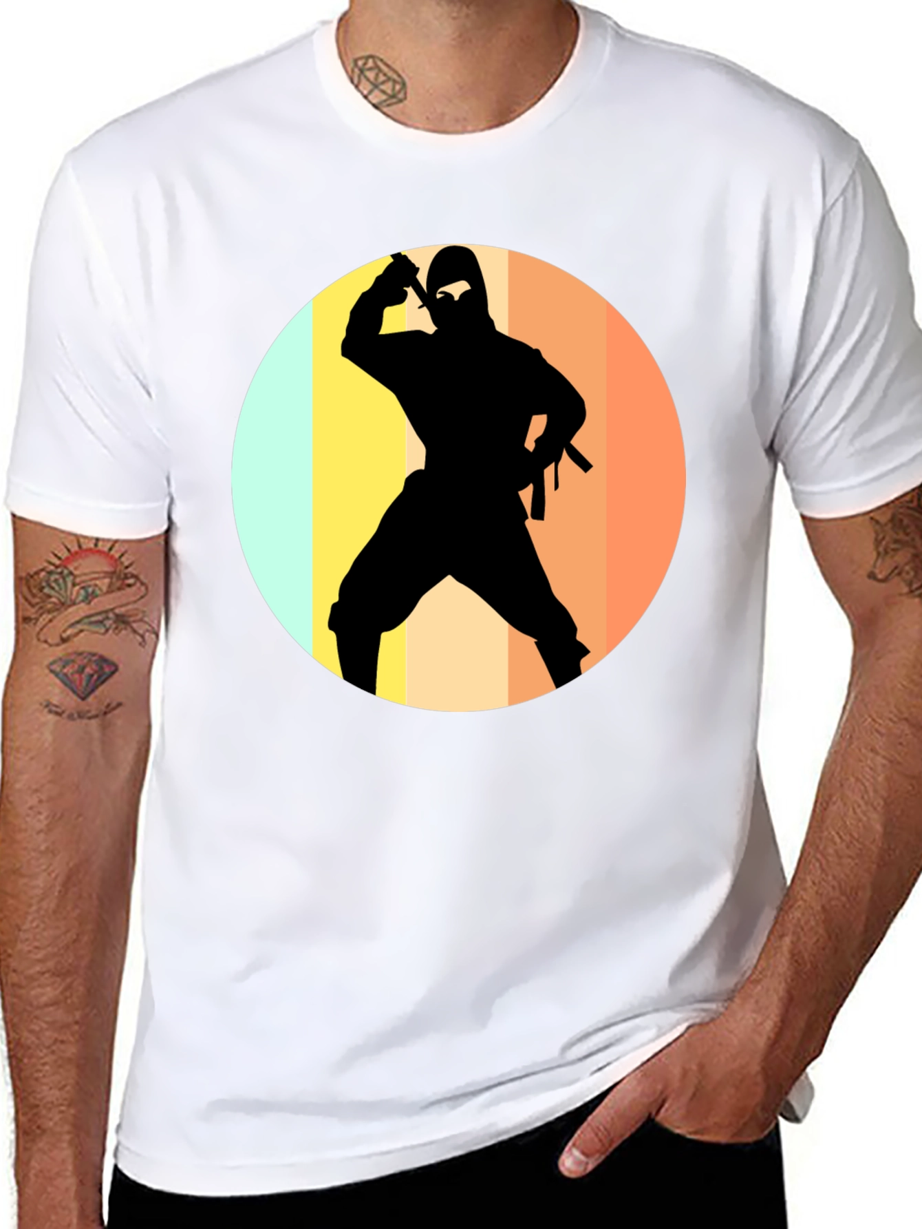Ninja Silhouette Retro T-Shirt