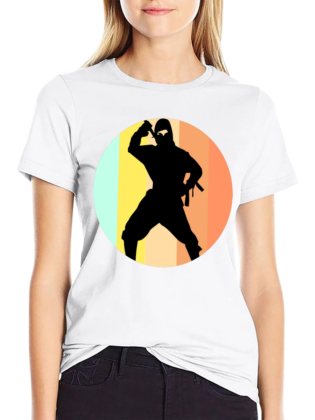 Ninja Silhouette Retro T-Shirt