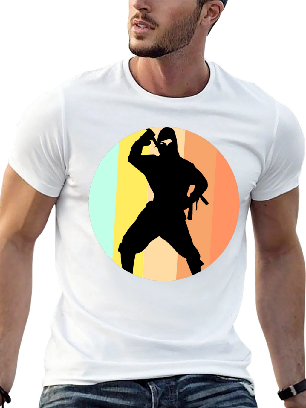 Ninja Silhouette Retro T-Shirt