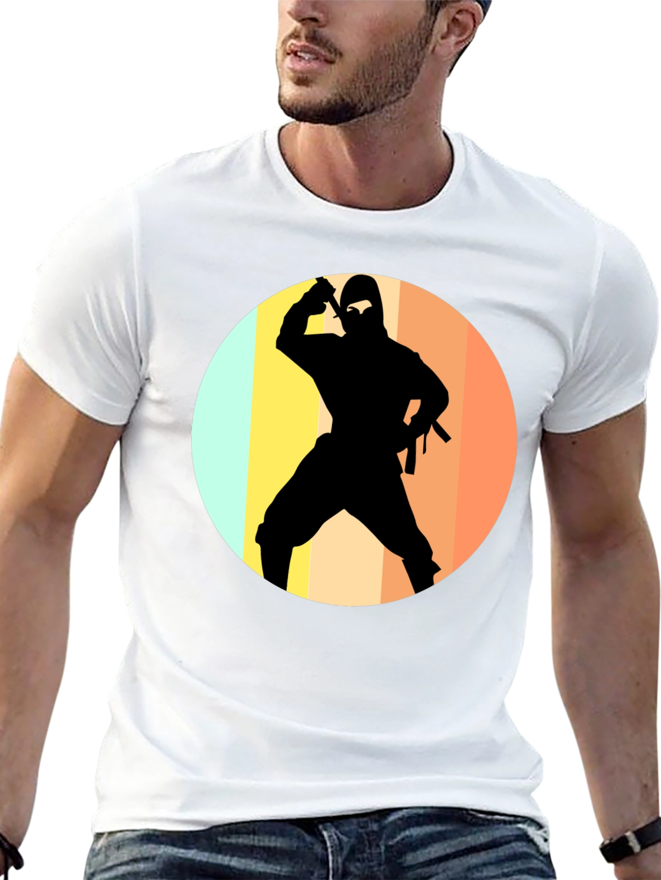 Ninja Silhouette Retro T-Shirt