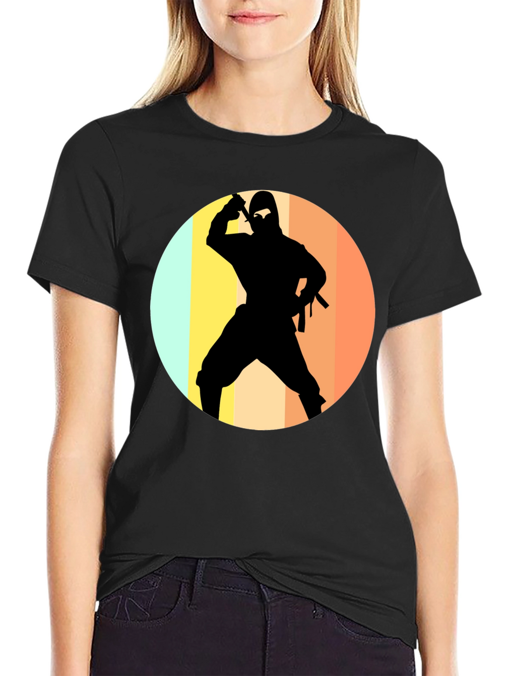 Ninja Silhouette Retro T-Shirt