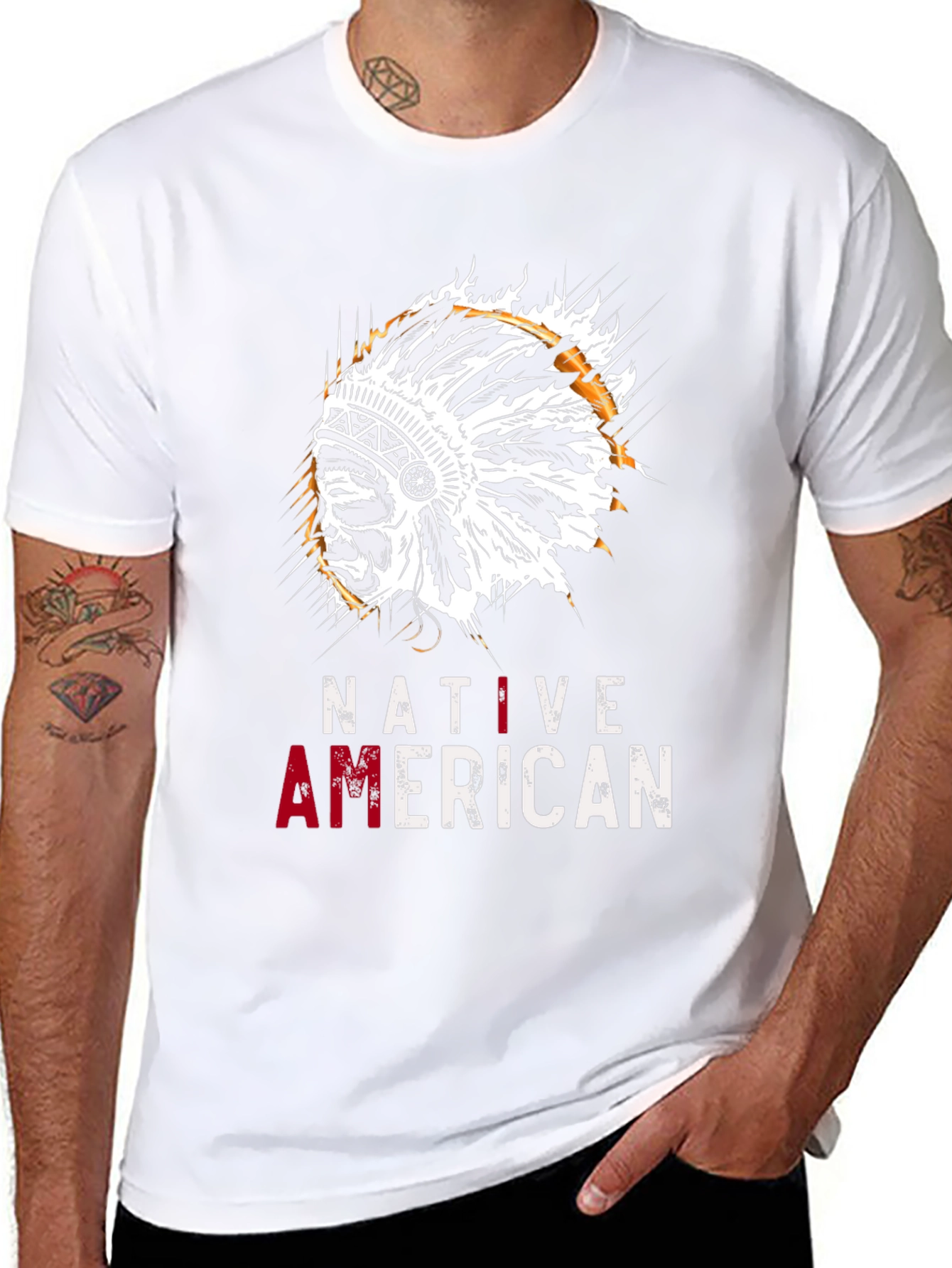 Native American Headdress Graphic T-Shirt