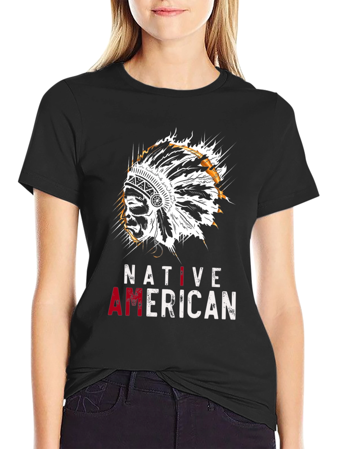 Native American Headdress Graphic T-Shirt