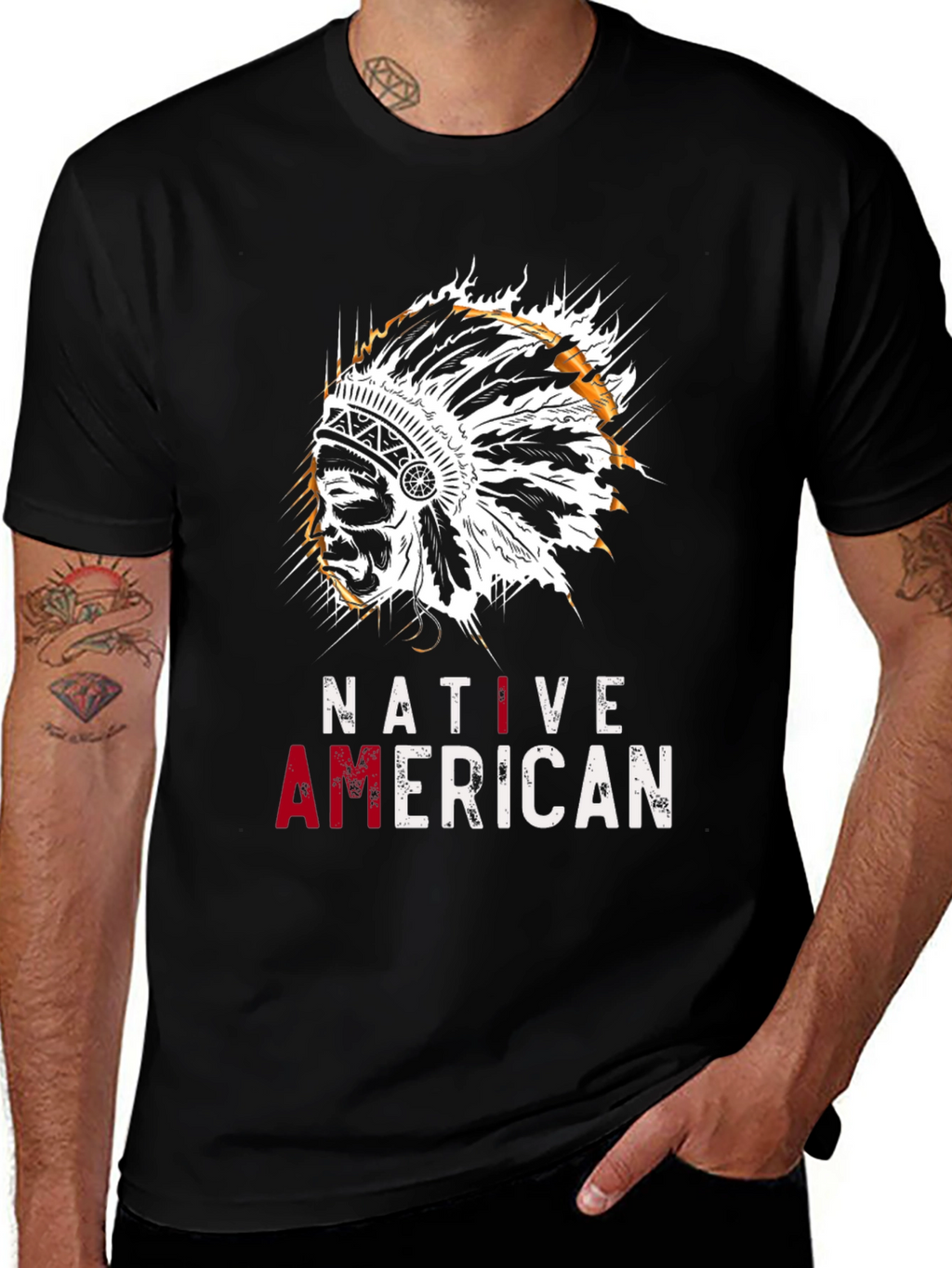 Native American Headdress Graphic T-Shirt
