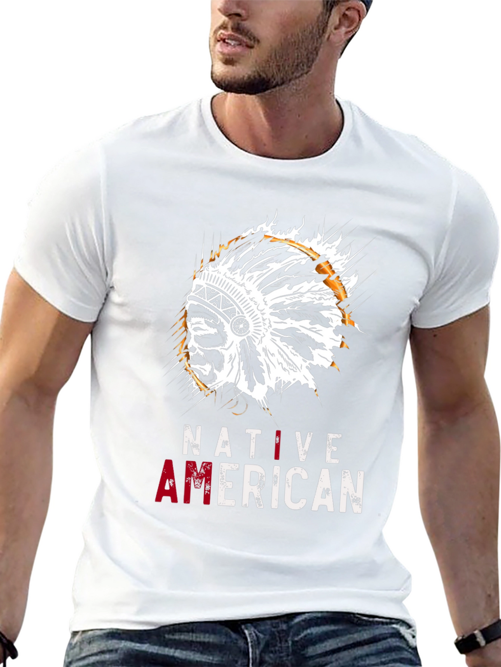 Native American Headdress Graphic T-Shirt
