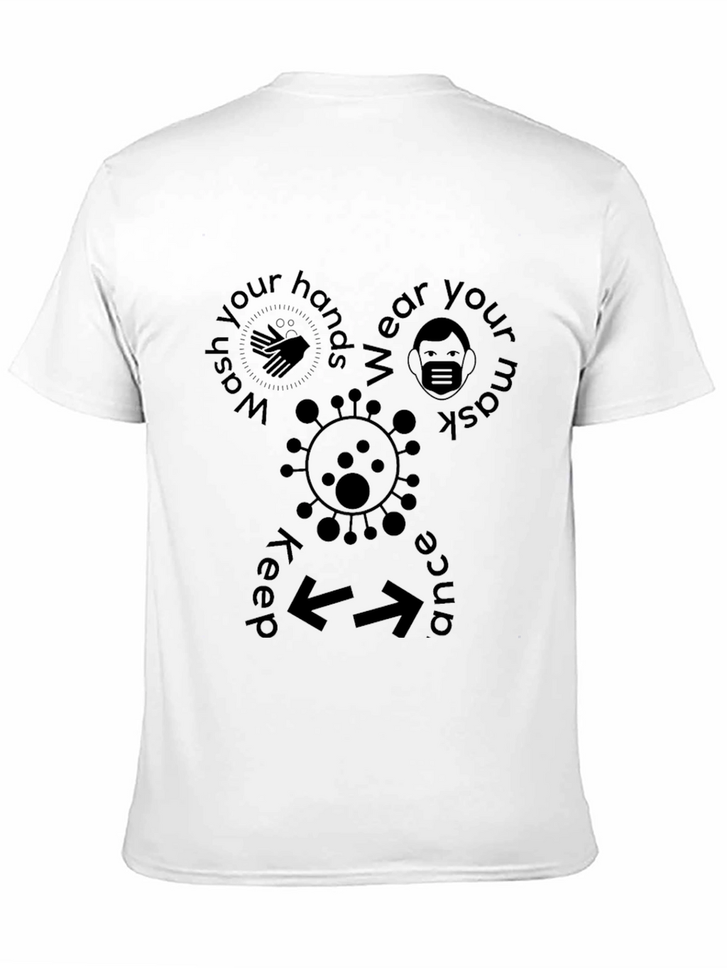 Wash Mask Keep Distance Black T-Shirt